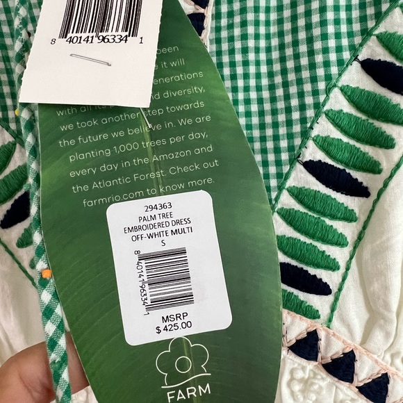 Farm Rio Embroidered Palm Tree Dress - Picture 3 of 11